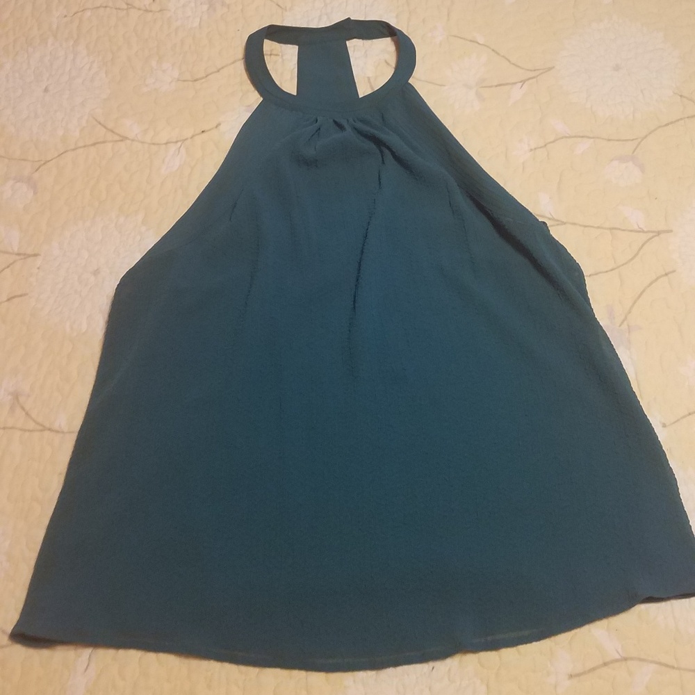 Dark teal halter with t back. Size 10